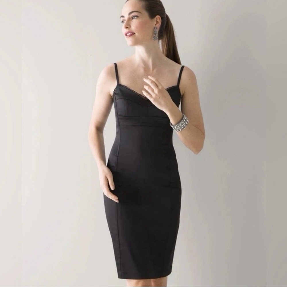 White House Black Market Satin Sheath Dress size 2 - Picture 2 of 7